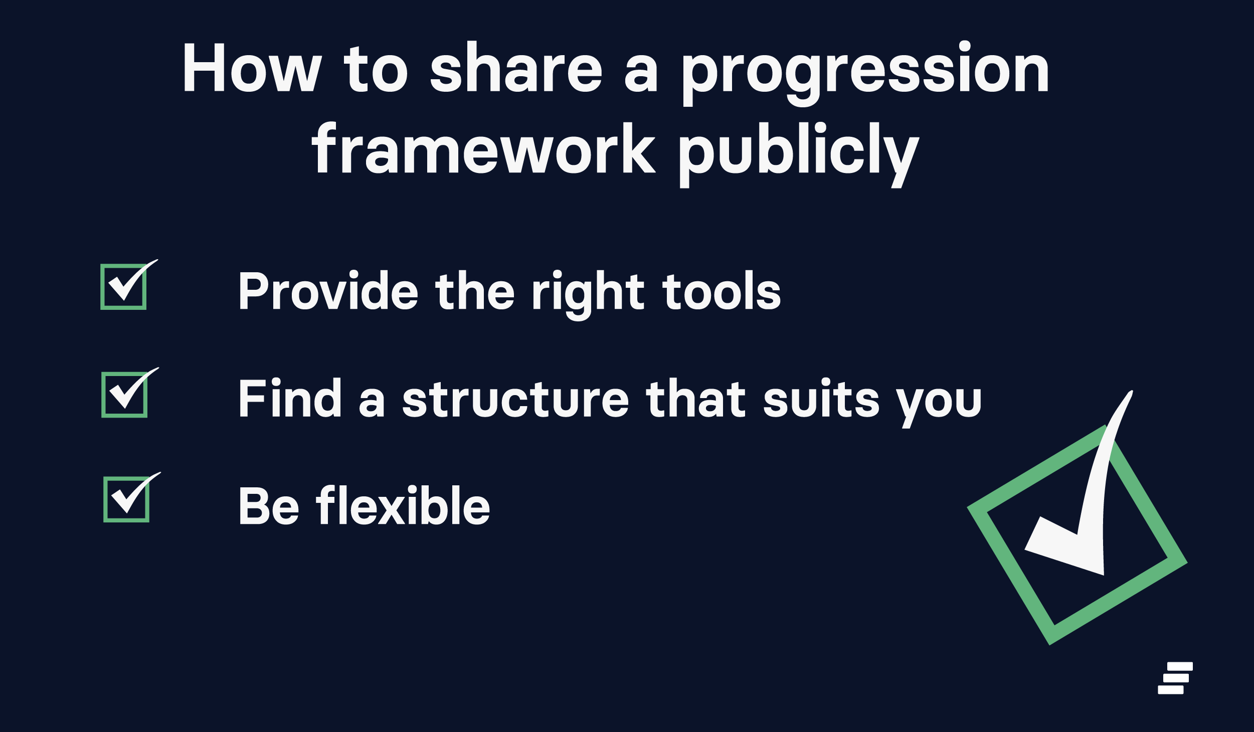 Graphic listing how to share a progression framework publicly